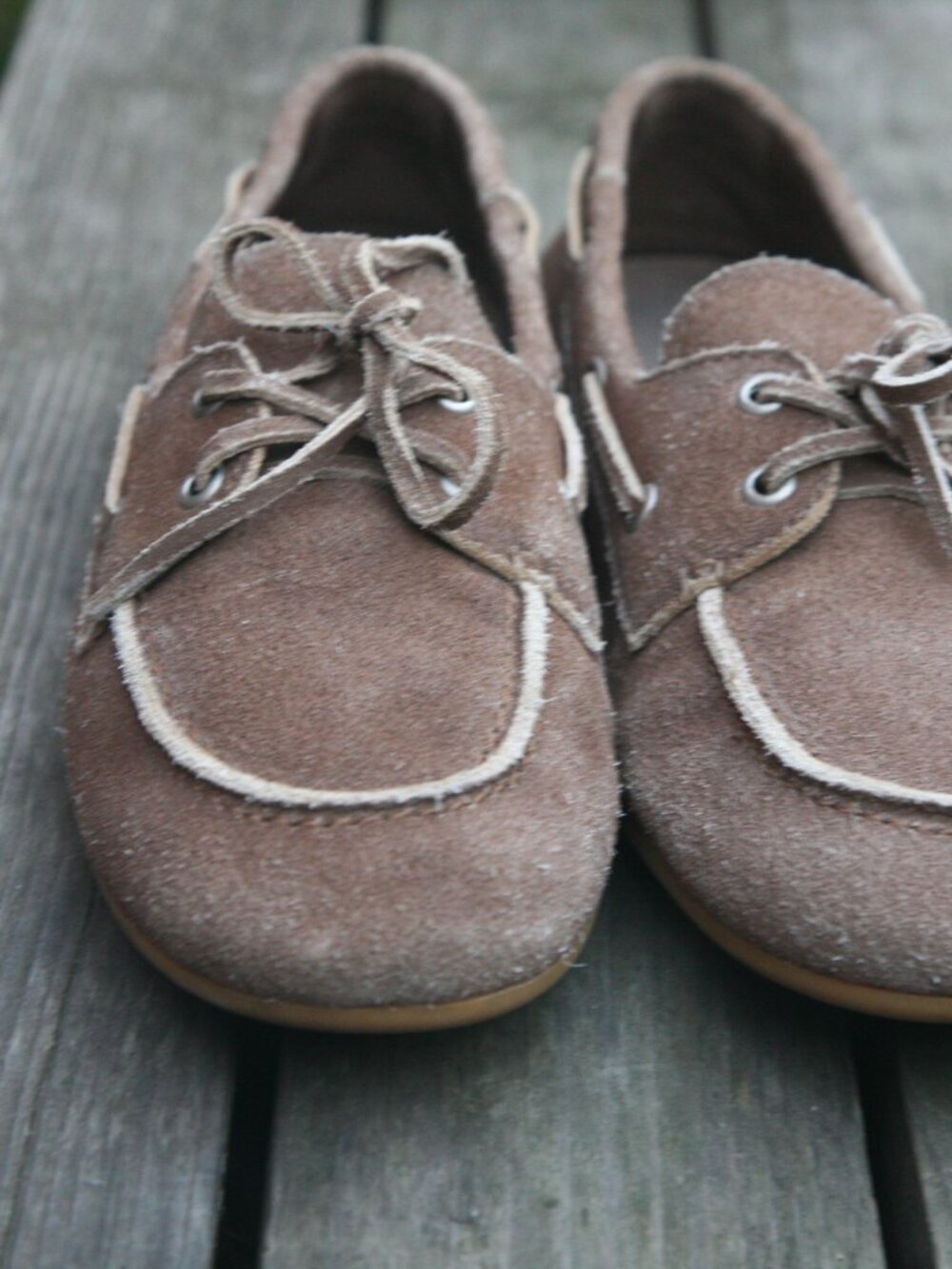 Size 10 - JEFFREY CAMPBELL Women's Taupe Suede Yachting Day Boat Shoes - Picture 11 of 12